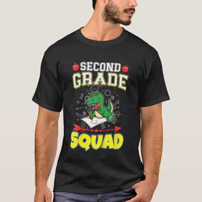 Kids Second Grade Squad Elementary Primary School T-Shirt (Front)