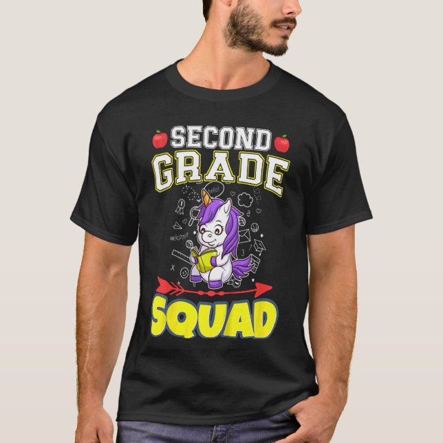 Kids Second Grade Squad Elementary Primary School  T-Shirt (Front)