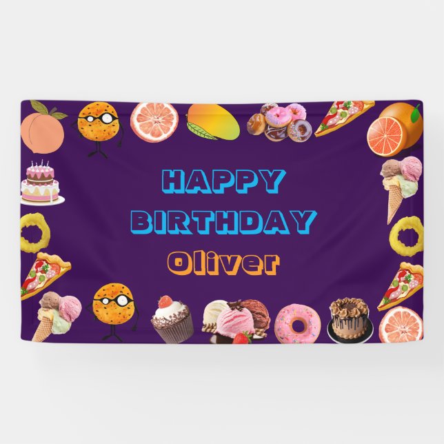 Kids Sesame Street Foodie Truck Birthday Banner (Horizontal)