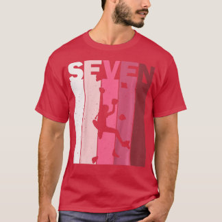 Kids Seven Birthday Indoor Wall Climbing Mountain  T-Shirt