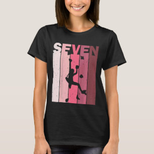 Kids Seven Birthday Indoor Wall Climbing Mountain  T-Shirt