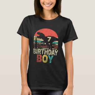 Kids Seventh Birthday Dinosaur Rex 7 Year Old 7th T-Shirt
