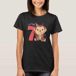 Kids Seventh Birthday Monkey For Kids A Birthday M T-Shirt