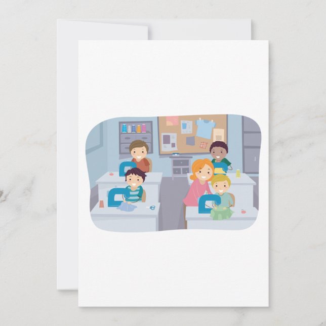 Kids Sewing Class Fun Crafting and Learning  Invitation (Front)