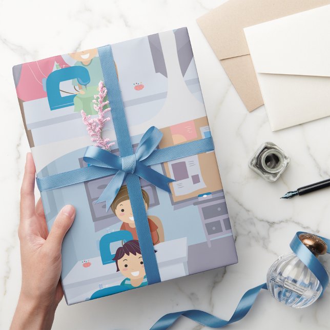 Kids Sewing Class Fun Crafting and Learning  Wrapping Paper (Creator Uploaded)