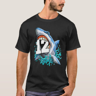 Kids Shark 12th Birthday Boy Funny Shark 12 Yrs Ol T-Shirt