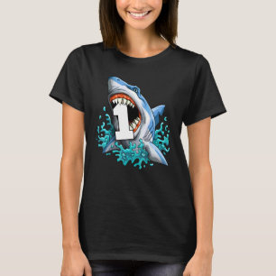 Kids Shark 1st Birthday Boys Funny Shark 1 Yr Old  T-Shirt