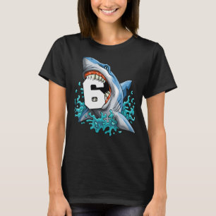 Kids Shark 6th Birthday Boys Funny Shark 6 yrs Old T-Shirt