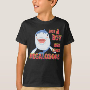 Kids Shark Just A Boy Who Loves Sharks funny cute  T-Shirt
