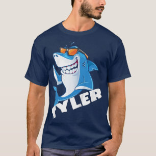 Kids Shark Name Tyler Gift Boys  T-Shirt