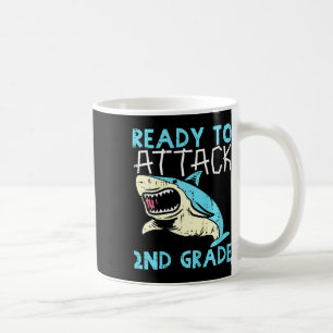 Kids Shark Ready To Attack 2nd Grade Second First  Coffee Mug