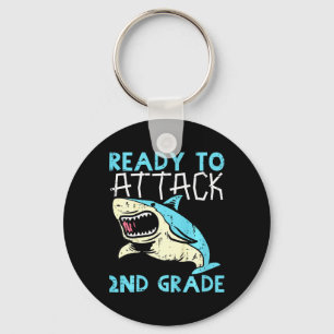 Kids Shark Ready To Attack 2nd Grade Second First Key Ring