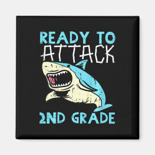 Kids Shark Ready To Attack 2nd Grade Second First Magnet