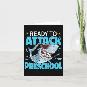 Kids Shark Ready To Attack Preschool Kids First Da Card