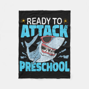 Kids Shark Ready To Attack Preschool Kids First Da Fleece Blanket