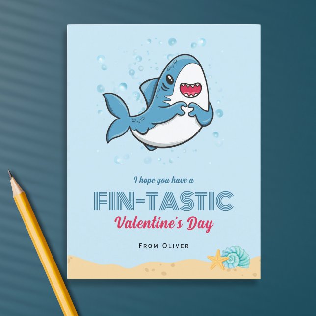 Kids Shark Valentine's Day card (Creator Uploaded)