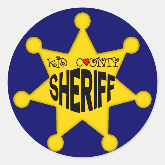 Kids Sheriff T Shirts and Kids Gifts Classic Round Sticker (Front)