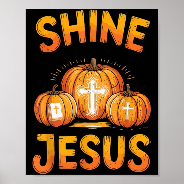 Kids Shine With The Light Of Jesus Funny Christian Poster (Front)