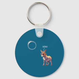 Kids Shirt Donkey Solar Eclipse Farmer Dad Key Ring