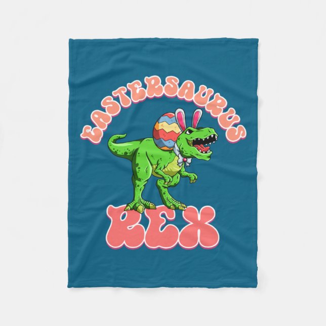 Kids Shirt Eastersaurus Rex Easter Rex Dinosaur Fleece Blanket (Front)
