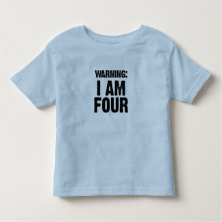 Kids shirt - "Warning: I AM FOUR"