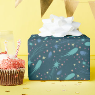 Kids Shooting Star Comet Starry Sky Starlight Wrapping Paper