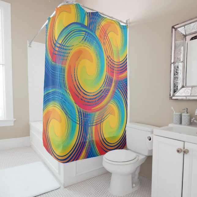 Kids Shower Curtain Colourful Colours (In Situ)