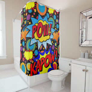 Kids Shower Curtain Pow Kapow
