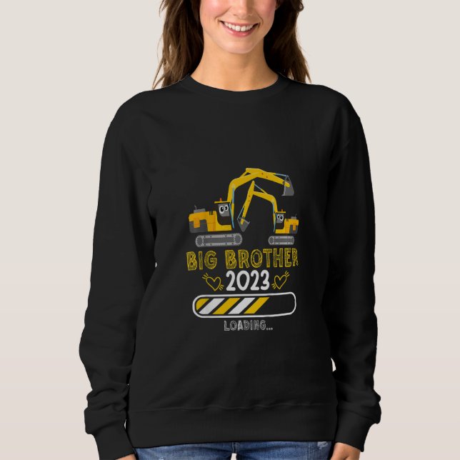 Kids Siblings Big Brother 2023 excavator 2 Sweatshirt (Front)