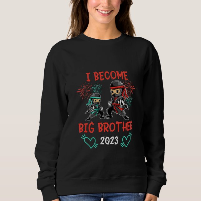Kids Siblings Big Brother ninja Sweatshirt (Front)