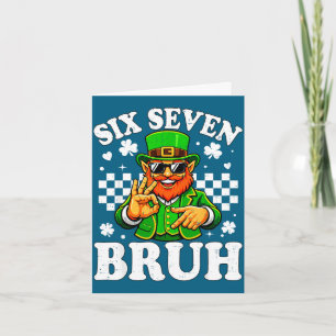 Kids six seven bruh st patricks day 6 7 meme 67 card