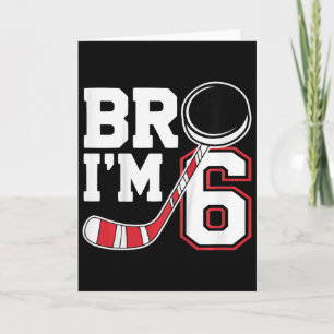 Kids Six Years Old Tee 6th Birthday Hockey Player  Card