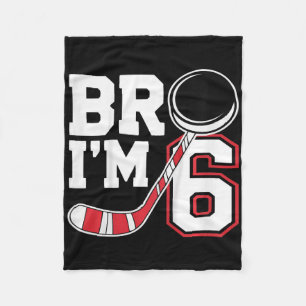 Kids Six Years Old Tee 6th Birthday Hockey Player  Fleece Blanket