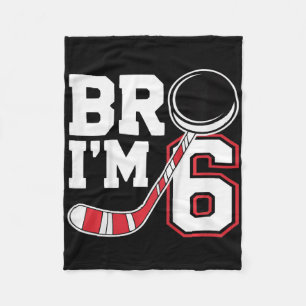 Kids Six Years Old Tee 6th Birthday Hockey Player Fleece Blanket