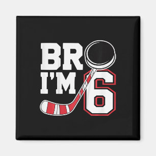 Kids Six Years Old Tee 6th Birthday Hockey Player Magnet