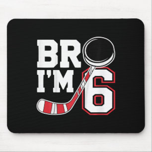 Kids Six Years Old Tee 6th Birthday Hockey Player  Mouse Pad