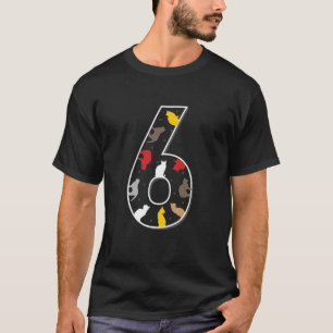Kids Sixth Birthday Cat  6th Birthday Children T-Shirt