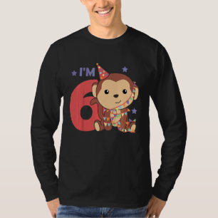 Kids Sixth Birthday Monkey For Kids A Birthday Mon T-Shirt