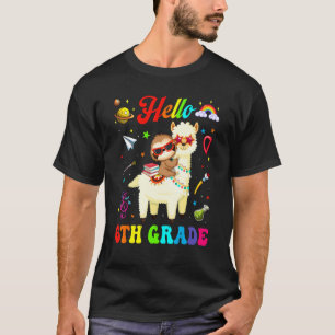 Kids Sixth Grade Squad Cute Llama Sloth Back To Sc T-Shirt
