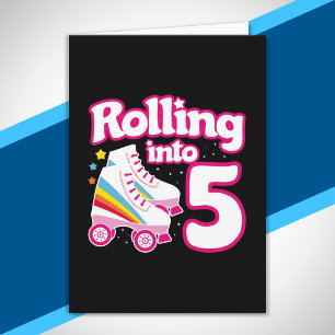 Kids Skate Party - 5th Birthday - Roller Skating Card
