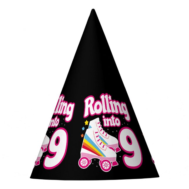 Kids Skate Party - 9th Birthday - Roller Skating Party Hat (Front)