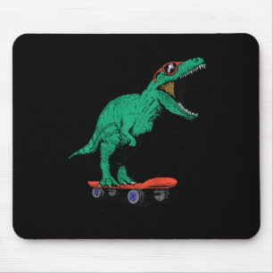 Kids Skater Skateboarding T-rex Dinosaur Ck To Sch Mouse Pad