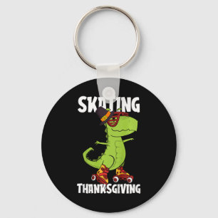 Kids Skating Thanksgiving Day Cool Roller Skate T- Key Ring
