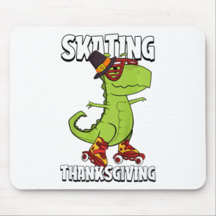Kids Skating Thanksgiving Day Cool Roller Skate T- Mouse Pad