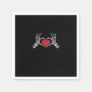 Kids Skeleton Hand Heart Valentines Day Cool Class Napkin