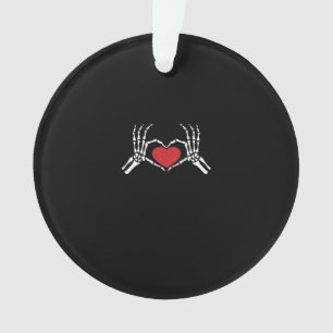 Kids Skeleton Hand Heart Valentines Day Cool Class Ornament