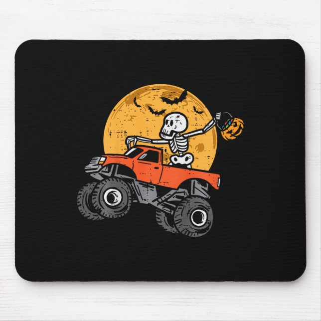 Kids Skeleton Monster Truck Moon Candy Toddler Boy Mouse Pad (Front)