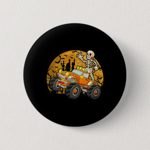 Kids Skeleton Riding Monster Truck Halloween Costu 6 Cm Round Badge