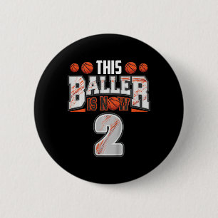 Kids Sketll Player 2 Years Old Boy Sketll 2nd Birt 6 Cm Round Badge