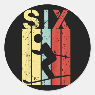 Kids Skiing 6 Birthday Boy Girl Ski 6 Year Old Classic Round Sticker